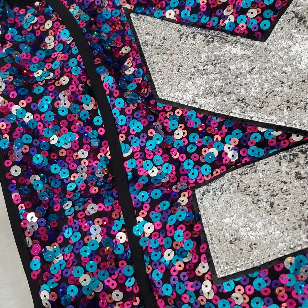 Justice Sequin Intital K Messenger Book Bag - Picture 3 of 12